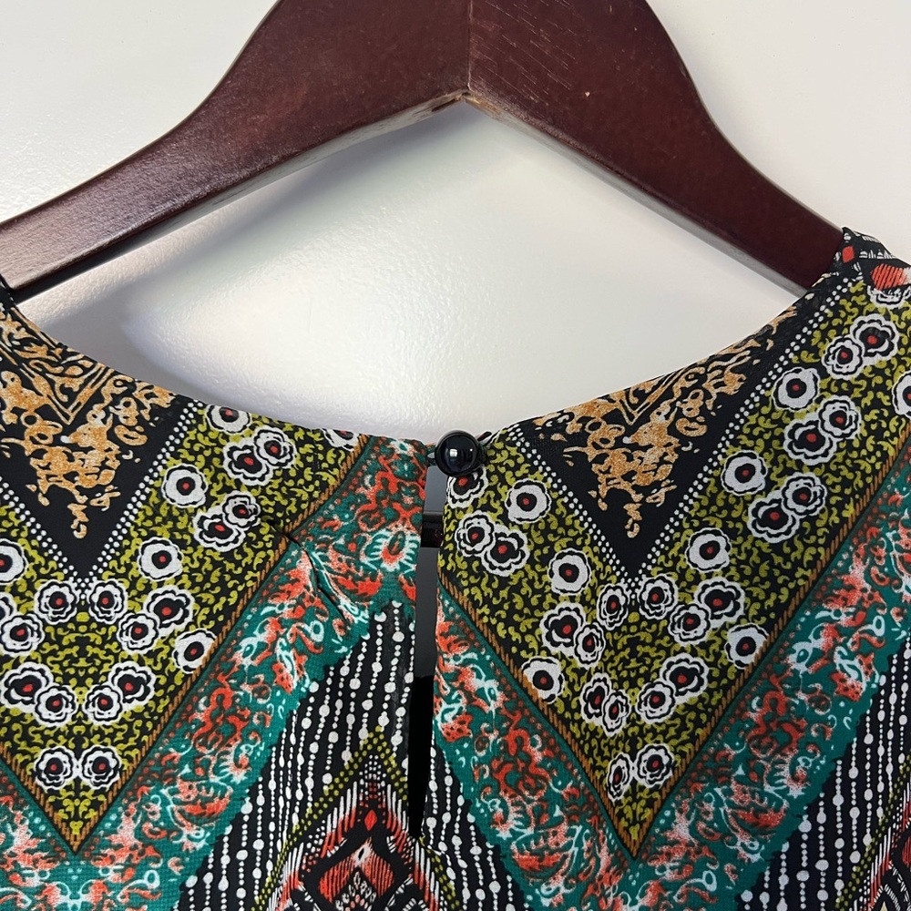 Sweet Storm Multicolor Chevron and Floral Midi Dress - Picture 3 of 4